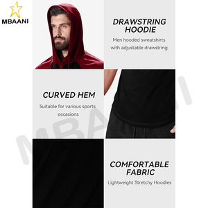 Sweat-shirt à capuche avec col contrastant et cordon de serrage, manches longues, décontracté, sportif, mode pour homme - Product Image 6