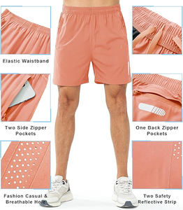 Short de tennis uni et teint personnalisé pour hommes, bas de sport décontracté à taille élastique et coupe ample en toile pour les joueurs de tennis - Product Image 3