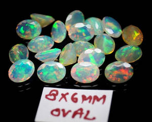 Opale à facettes 8x6mm 9x7mm 10x8mm pierre précieuse ovale en gros opale éthiopienne vendeur taille calibrée opale pierre en vrac semi-précieuse - Product Image 1