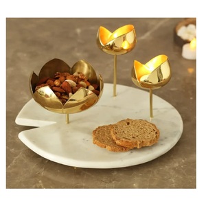 Design Antique Plateau de Service en Métal de Forme Ovale à 2 Compartiments pour Maisons Hôtels Restaurant Nouvelle Arrivée Disponible au Prix le Plus Bas - Product Image 4