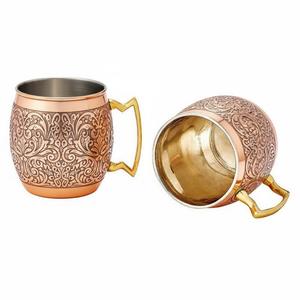 Handcrafted Pure Solid Copper Hammered Moscow Mule Mug Premium Barware Beer Cocktail Drinking Cup Gift At Affordable Price - Product Image 5