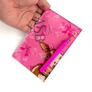 ขนตาปลอมทำจากอะคริลิคสีชมพูโบว์ขนตาแบบแม่เหล็กสำหรับต่อขนตาแหนบปรับแต่งได้อย่างยั่งยืนพร้อมโบว์ - Product Image 4