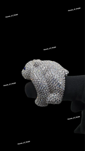 Anillo Casual de Plata con Diseño de Oso Polar con Incrustaciones de Diamantes de Imitación VVS, Estilo Hip Hop, para Hombre - Product Image 4