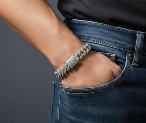Bracelet gourmette cubaine VVS rond brillant, serti de diamants Moissanite VVS, style Hip Hop, bijoux de luxe pour hommes et femmes - Product Image 5