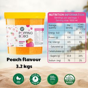 Bubble Milk Tea Ingredientes Sabor a melocotón Popping Boba Venta al por mayor Jugo de alta calidad Boba Milk Tea Material Special VINUT TRUST - Product Image 5