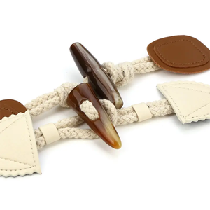 Cao Tùy Chỉnh Cổ Điển Da Chuyển Đổi Nút Anh Phong Cách Sừng Chuyển Đổi Nút 2-Lỗ Duffel Áo Tự Nhiên Giả Sừng Nút - Product Image 6