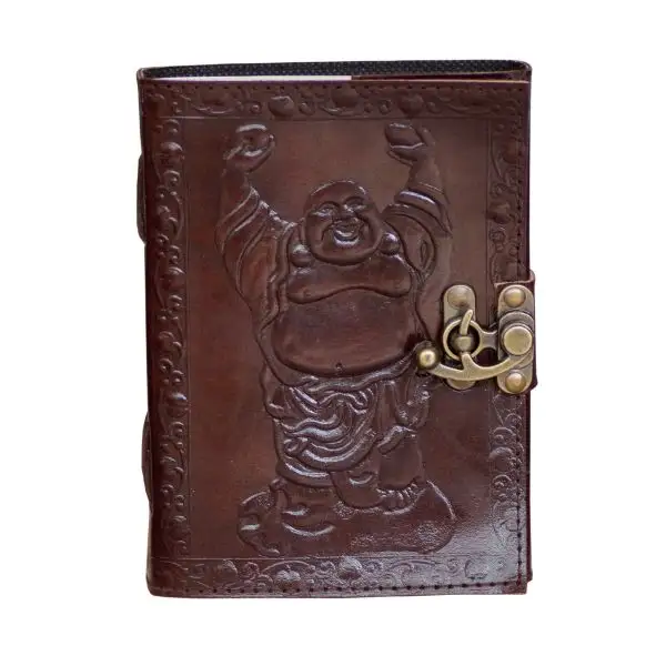 Buddha Design Wiccan Jurnal Book Of Shadows Kosong dengan Kunci Gesper Sihir Pagan Kehamilan Jurnal