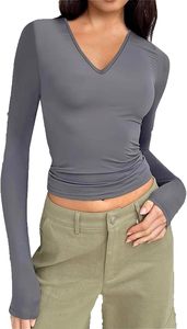 Camiseta de algodón de manga corta con botones ecológicos en blanco para damas Diseño de verano sexy ajustado informal - Product Image 5