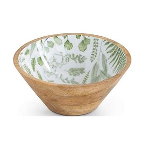 Cuencos para mezclar verduras para restaurante, hechos a mano a granel, diseño atractivo, trabajo esmaltado, cuenco de madera para servir - Product Image 5