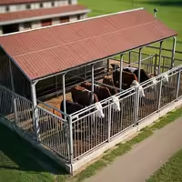 Bâtiment de ferme préfabriqué à structure en acier durable et bon marché pour grange à vaches, moutons, bovins, produits laitiers et chèvres, hangars à volaille, construction de porcheries