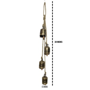 Set of 4 Vintage Style Metal <b>Cow</b> <b>Bells</b> Antique Gold Color Rustic Theme Christmas Tree Hanging <b>Bells</b> Handicrafts - Product Image 4