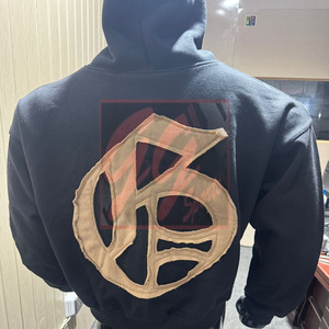 Sudadera con capucha corta de gran tamaño Unisex 470 GSM Sudadera con cremallera súper pesada con logotipo desgastado y sudaderas con cremallera personalizadas para hombre - Product Image 3