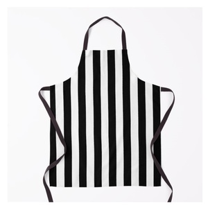 Tabliers jetables en coton 100% biologique pour enfants, noir et blanc, ligne droite, Promotion personnalisée, pas cher, vente en gros - Product Image 1