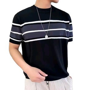 Camiseta Polo de Manga Corta para Hombre, Tejida, de Alta Calidad, Personalizada, con Rayas de Diferentes Colores, Diseño de Ropa de Punto para Hombre - Product Image 4