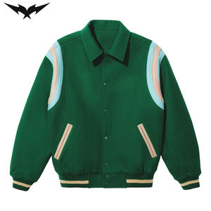 Veste de baseball en laine personnalisée pour homme, style streetwear, avec lettres brodées tendance, veste bomber unisexe - Product Image 1