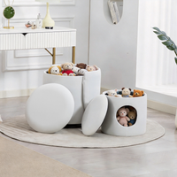 360 °   Chaise de salle à manger pivotante avec rangement intégré, rembourrée et capitonnée, avec lit pour chat offert, pour chambre et salle à manger