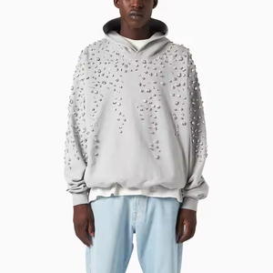 Nouveau sweat à capuche streetwear style hip-hop pour hommes et femmes, avec strass et cristaux, sweat à capuche graphique personnalisé, sweat-shirt à enfiler - Product Image 1