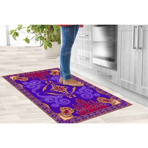 Aladdin's And Flying Carpet Printed Rug - Modern, Versatile Decor,Luxury <b>Velvet</b> Rug - Product Image 2
