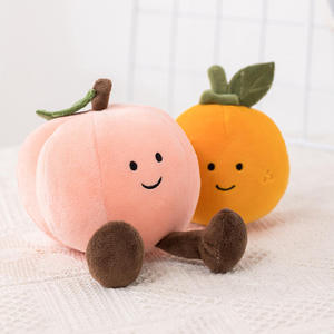 Juguete de Peluche de Frutas y Verduras: Pera, Melocotón, Berenjena, Plátano, Muñecos de Peluche de Dibujos Animados, Almohada, Llavero para Niños - Product Image 4
