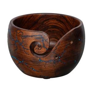 Bol à laine en bois de palissandre indien sculpté à la main, 6 x 4, motif Lichtenberg, magnifique bol à laine antique fait main en bois de hêtre de qualité supérieure - Product Image 1