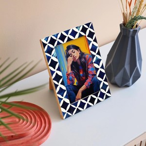 Modern Luxury Glass Picture <b>Frame</b> Decorative Hanging Bone Inlay Design <b>White</b> for Home Wedding Office-Plastic <b>Frame</b> - Product Image 2