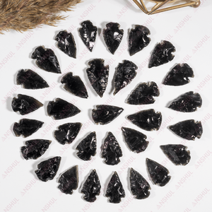 Puntas de flecha de obsidiana negra premium, piedras semipreciosas para meditación y decoración, las más vendidas al por mayor. - Product Image 1
