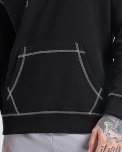 Sudadera con Capucha Personalizada con Logotipo y Costuras en Contraste para Hombre, Sudadera con Capucha de Felpa de Algodón OEM, Sudadera Informal de Calle - Product Image 3