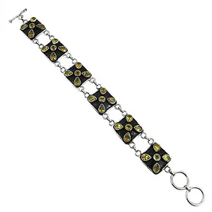 กำไลข้อมือและกำไลเงินแท้ 925 ประดับคริสตัลซิทริน สำหรับผู้หญิง - Product Image 2