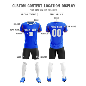 Camisetas de fútbol de secado rápido con logotipo personalizado, pantalones cortos de uniforme de equipo de fútbol Unisex impresos por sublimación completa - Product Image 5