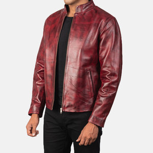 Chaqueta de Cuero Vacuno Resistente al Agua de Alta Calidad 2024, Chaqueta de Cuero Desgastado 100% Algodón con Color Personalizado para Hombre - Product Image 3