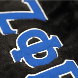 Zeta <span class=keywords><strong>phi</strong></span> Beta zpb sorority lông Tote túi màu đen với màu xanh trắng thêu chữ sang trọng Túi xách bền Hy Lạp cuộc sống sorority Quà Tặng - Product Image 3