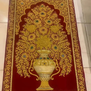 ผ้าปักลายซารีรูปสี่เหลี่ยมผืนผ้าสำหรับตกแต่งบ้าน เป็นมิตรกับสิ่งแวดล้อม ทนทาน ผลิตจากผ้าฝ้าย 100% - Product Image 1