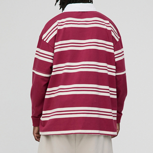 High Quality Custom Color Anti-Wrinkle Men's <b>Long</b> <b>Sleeve</b> Casual <b>Rugby</b> Jersey T-<b>shirt</b> 100% Cotton Knitted Fabric - Product Image 4