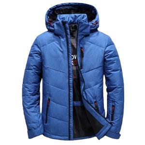 Léger 90% blanc duvet de canard manteau hommes hiver Simple solide chaud rembourré à capuche veste à manches longues thermique vers le bas manteau - Product Image 4