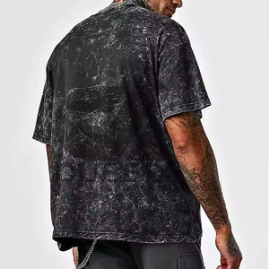 new Customized 2025 Wholesale Customized Cotton <b>Acid</b> Washed T Shirts Vintage Stone <b>drop</b> shoulder <b>Acid</b> Washed T Shirts For Men - Product Image 6