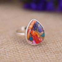 Meilleures ventes : Perle en forme de poire 12x16mm, mélange Mohave, turquoise cuivrée, en argent sterling 925, sertie clos en rhodium, style bohème, pour mariage et fête