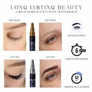 Kit de teinte de cils hybride de longue durée encre à base de plantes instantanée tache de cils de sourcils conforme à l'ue végétalien tache de cils sans cruauté - Product Image 6