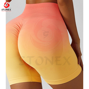 Pantalones cortos de yoga para mujer Pantalones cortos de melocotón multicolores Cintura alta Secado rápido Scrunch Butt Yoga Short - Product Image 4