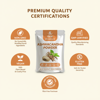 Poudre de racine d'ashwagandha en marque blanche OEM, certifiée GMP, complément adaptogène pour le soulagement du stress et le soutien immunitaire