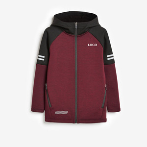 เสื้อมีฮู้ดแบบบล็อกสีสำหรับเด็กผู้ชาย, ผ้าฝ้ายผสมดีไซน์แผงตัดกันมีกระเป๋าจิงโจ้/เหมาะสำหรับใส่สไตล์สตรีทลุคที่ทันสมัยมีซิปปิด2026 - Product Image 1