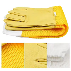 Guantes de apicultura Guantes gruesos de piel de cabra para hombres y mujeres con mangas largas de lona resistente - Product Image 3