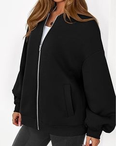 Sweat-shirts à fermeture éclair surdimensionnés de haute qualité pour femmes, vestes décontractées à manches longues, vêtements d'extérieur pour l'hiver avec service OEM - Product Image 6