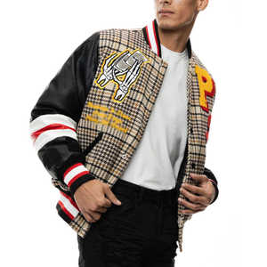 New Latest Fashion Wholesale <b>Plain</b> Men Baseball <b>Varsity</b> <b>Jacket</b> and Coats Embroidered Custom Logo Print Latterman Versity <b>Jackets</b> - Product Image 4