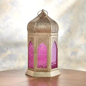 Metal <b>Gold</b> With Colored Glass Moroccan Candle <b>Lantern</b> for Home and Garden Decorations Christmas Lights Decor <b>Lantern</b> - Product Image 3