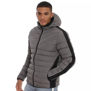 Chaqueta Acolchada de Lona con Logotipo Personalizado para Hombre, Chaqueta de Invierno Gruesa con Cuello Alto y Estilo Moderno para Hombre - Product Image 3