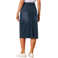 Jupes en jean délavé pour femmes, taille plus, respirantes, écologiques, tendance, longueur genou, design personnalisé, fabriquées au Bangladesh