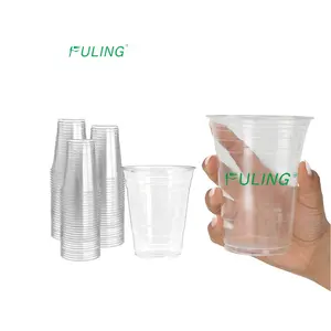 fuling technology 16oz pet beer cups vaso de plastico 16 oz vasos desechables restaurant disposable cups with logo printed