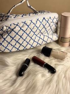 Sac de toilette vintage matelassé à la main, pratique pour les voyages, imperméable, écologique, organiseur de maquillage en coton avec fermeture à glissière - Product Image 2