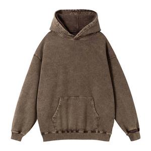 Sudaderas con capucha para hombre con lavado ácido, sudaderas de gran tamaño, ropa de calle personalizada básica, sudaderas con capucha de felpa francesa para hombre, capucha de lana de algodón para hombre - Product Image 4