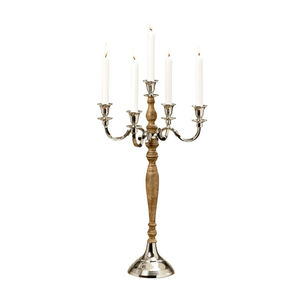 Chandelier à 5 bras en métal de style élégant, doré, vintage, décoration de centre de table pour mariage, fête, dîner - Product Image 3